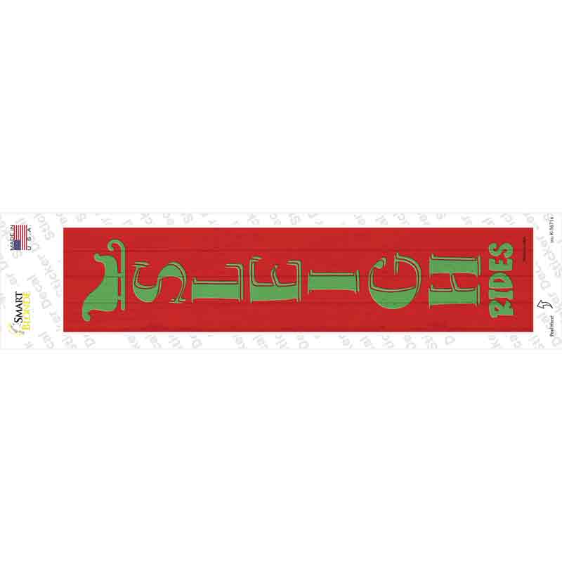 K-1671s-M Sleigh Rides Red Novelty Narrow Sticker Decal - Medium