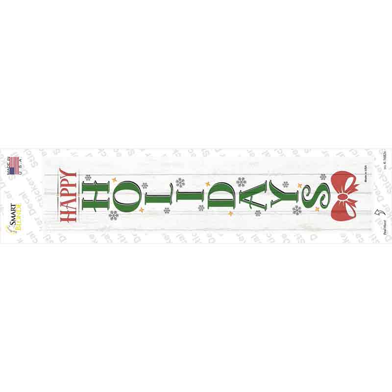 K-1682s-M Happy Holidays White Novelty Narrow Sticker Decal - Medium