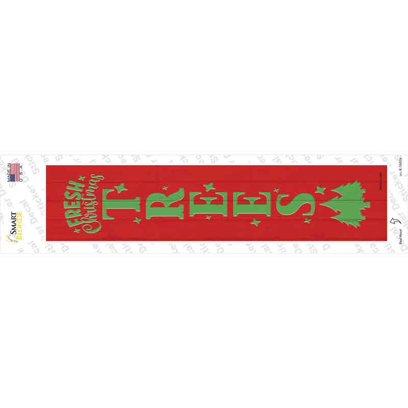 K-1693s-M Fresh Christmas Trees Red Novelty Narrow Sticker Decal - Medium