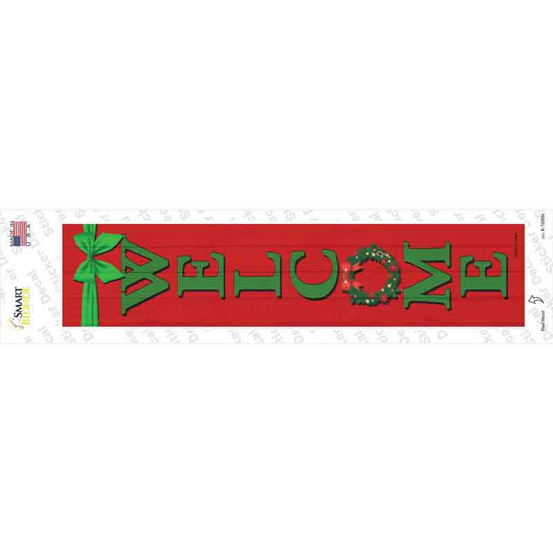 K-1699s-M Welcome Wreath Novelty Narrow Sticker Decal - Medium