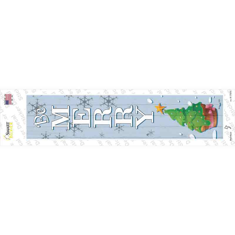 K-1707s-M Be Merry Novelty Narrow Sticker Decal - Medium