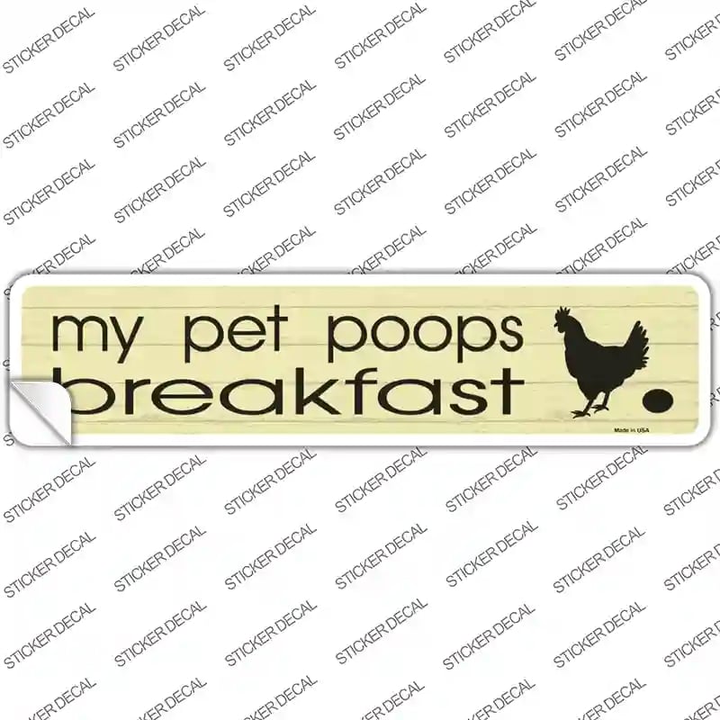 K-1713s-L Pet Poops Breakfast Novelty Narrow Sticker Decal - Large