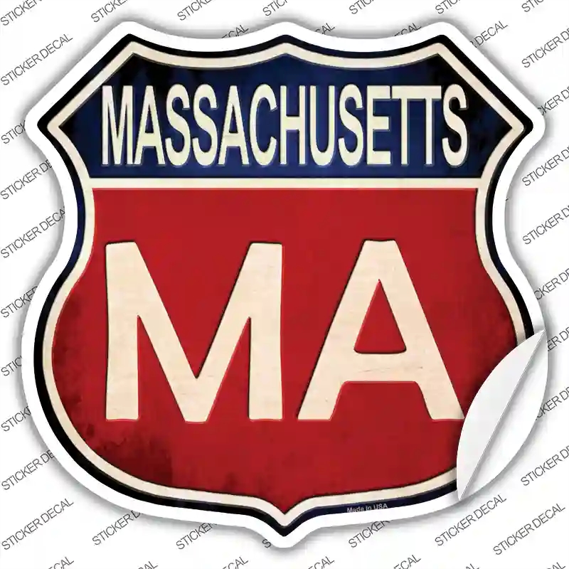 HS-516s-S Massachusetts Novelty Highway Shield Sticker Decal - Small