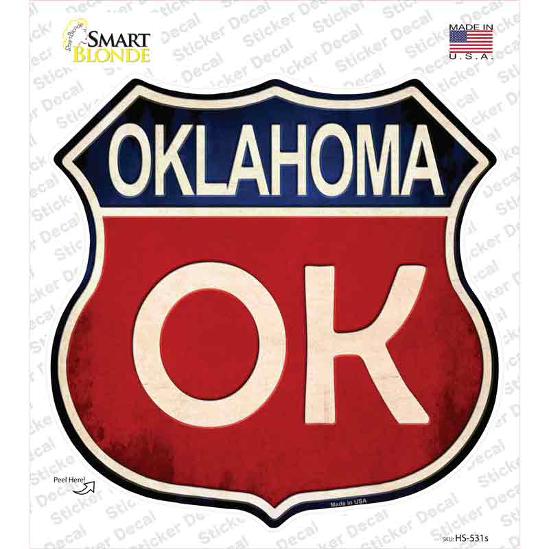 HS-531s-M Oklahoma Novelty Highway Shield Sticker Decal - Medium
