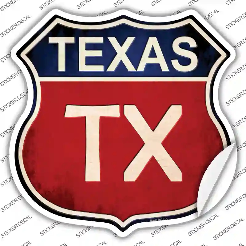 HS-538s-XL Texas Novelty Highway Shield Sticker Decal - Extra Large