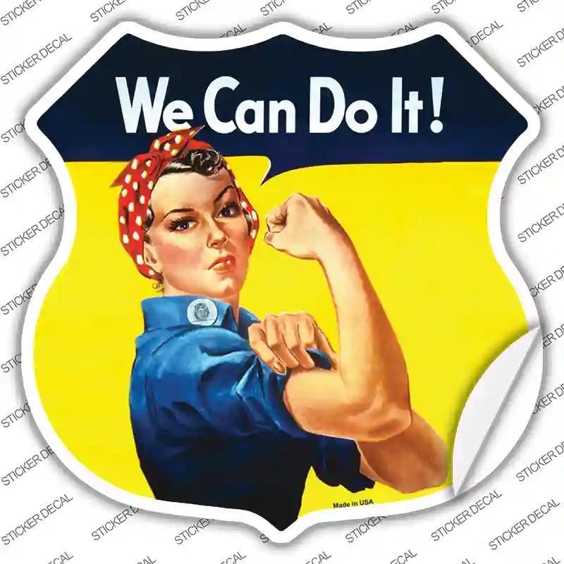 HS-564s-XL We Can Do It Novelty Highway Shield Sticker Decal - Extra Large