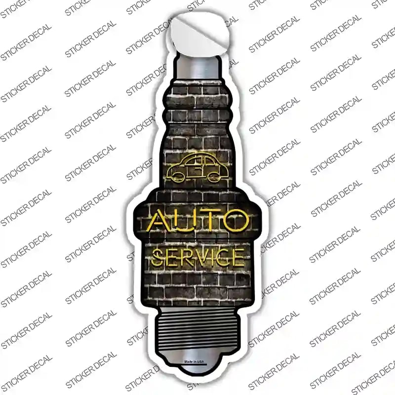 J-049s-L Auto Service Novelty Spark Plug Sticker Decal - Large