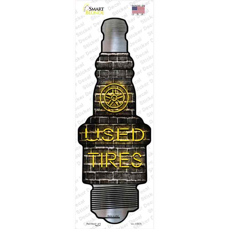 J-057s-M Used Tires Novelty Spark Plug Sticker Decal - Medium