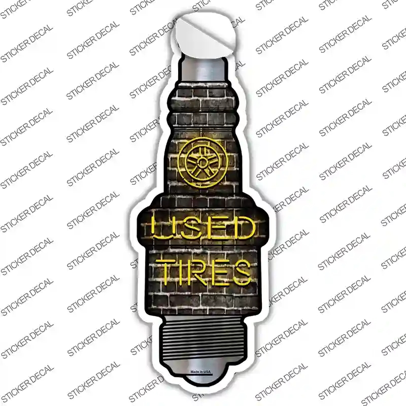 J-057s-XL Used Tires Novelty Spark Plug Sticker Decal - Extra Large