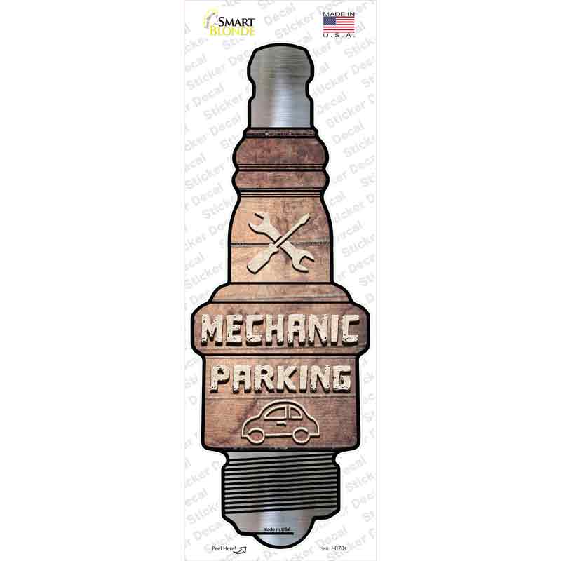 J-070s-M Mechanic Parking Novelty Spark Plug Sticker Decal - Medium
