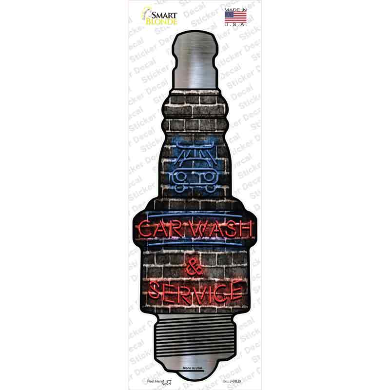 J-082s-M Car Wash & Service Novelty Spark Plug Sticker Decal - Medium