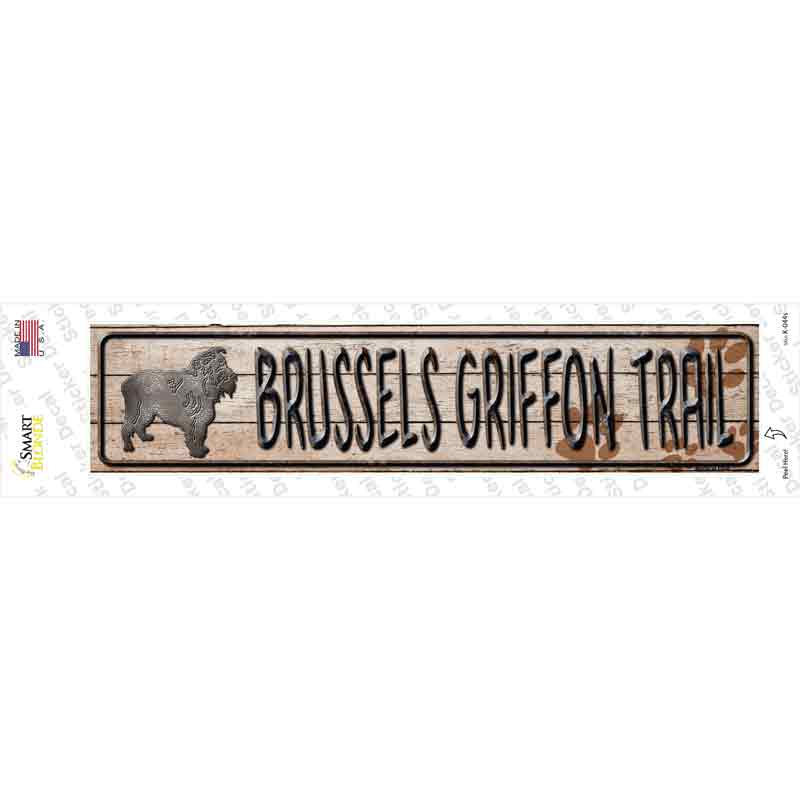K-044s-M Brussels Griffon Trail Novelty Narrow Sticker Decal - Medium