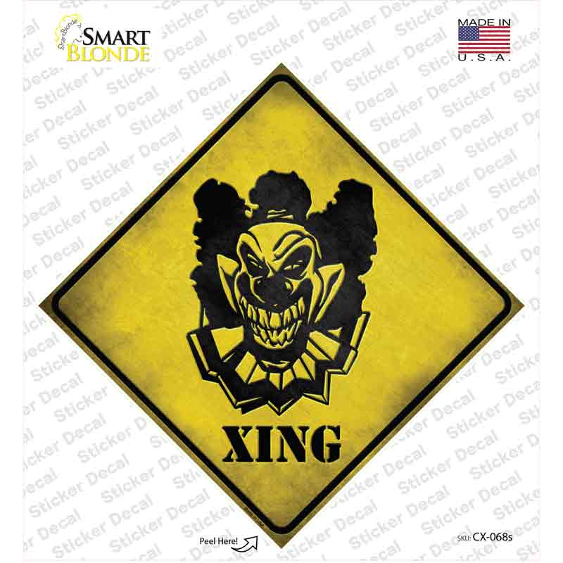 CX-068s-M Clown Killer Xing Novelty Diamond Sticker Decal - Medium