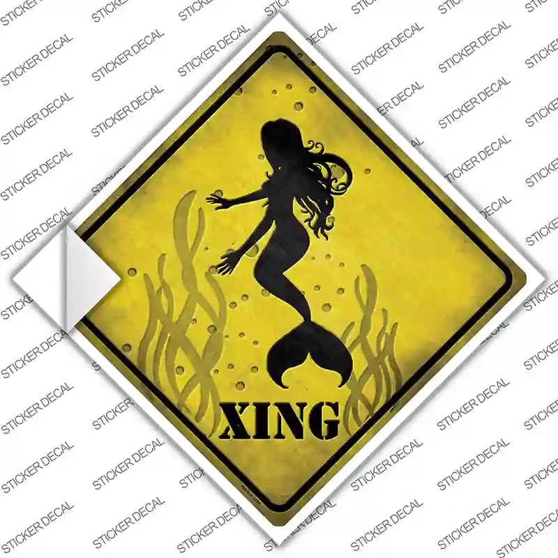 CX-075s-L Mermaids Xing Novelty Diamond Sticker Decal - Large