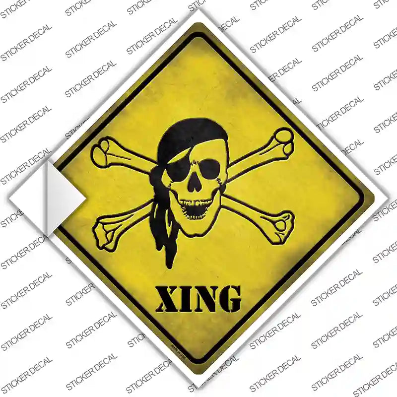 CX-078s-S Pirate Xing Novelty Diamond Sticker Decal - Small