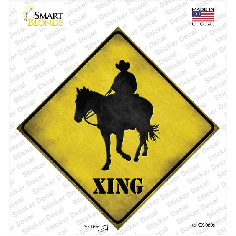 CX-080s-M Cowboy Xing Novelty Diamond Sticker Decal - Medium