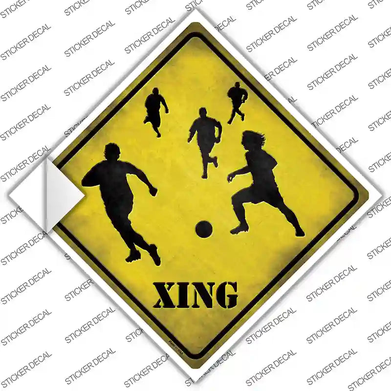 CX-103s-S Soccer Xing Novelty Diamond Sticker Decal - Small