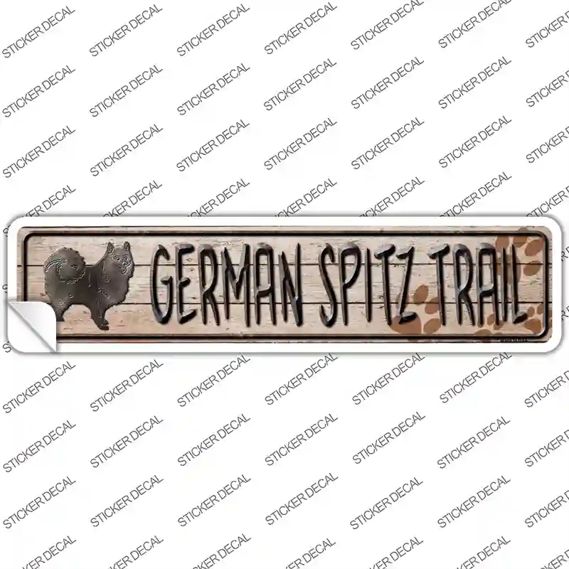 K-059s-XL German Spitz Trail Novelty Narrow Sticker Decal - Extra Large
