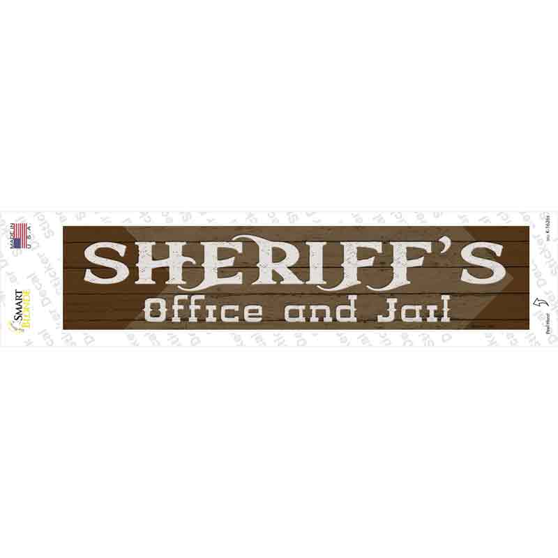 K-1626s-M Sheriffs Office & Jail Brown Novelty Narrow Sticker Decal - Medium