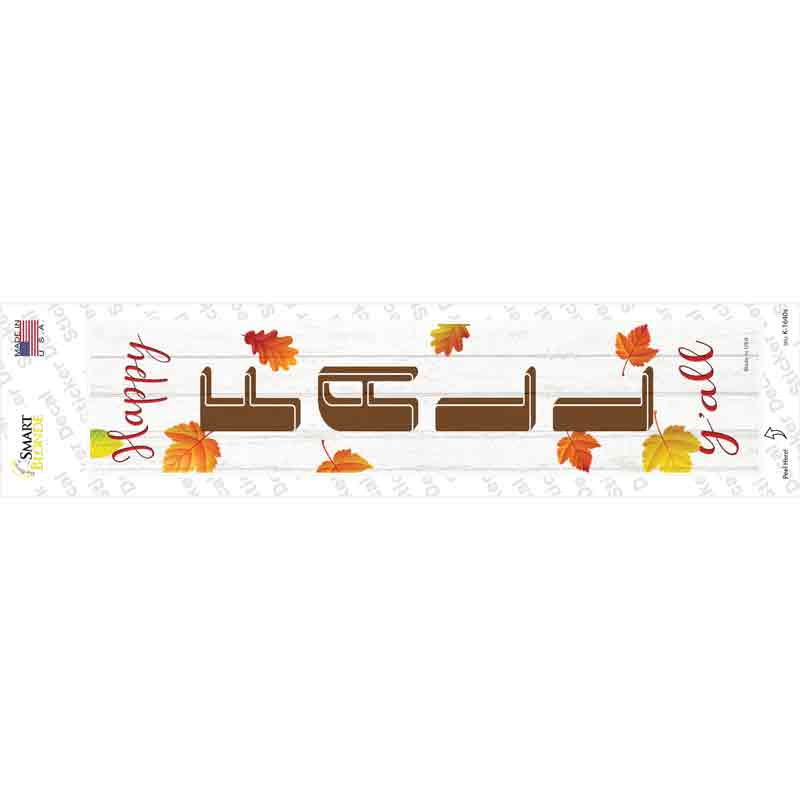 K-1640s-M Happy Fall Yall Novelty Narrow Sticker Decal - Medium