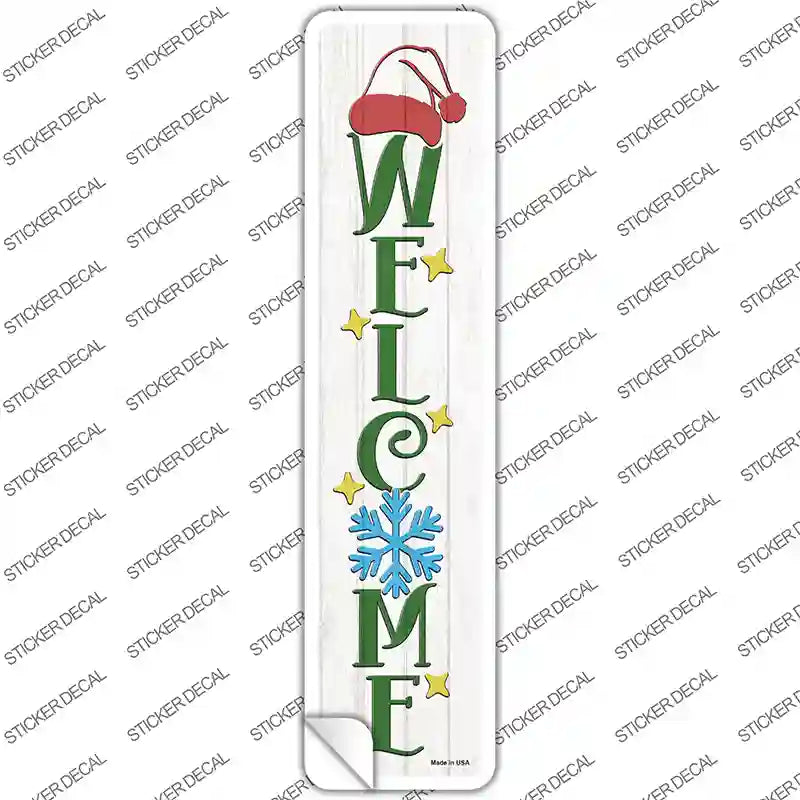 K-1656s-S Welcome Hat White Novelty Narrow Sticker Decal - Small