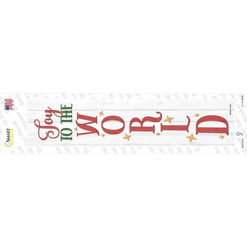 K-1668s-M Joy to the World White Novelty Narrow Sticker Decal - Medium