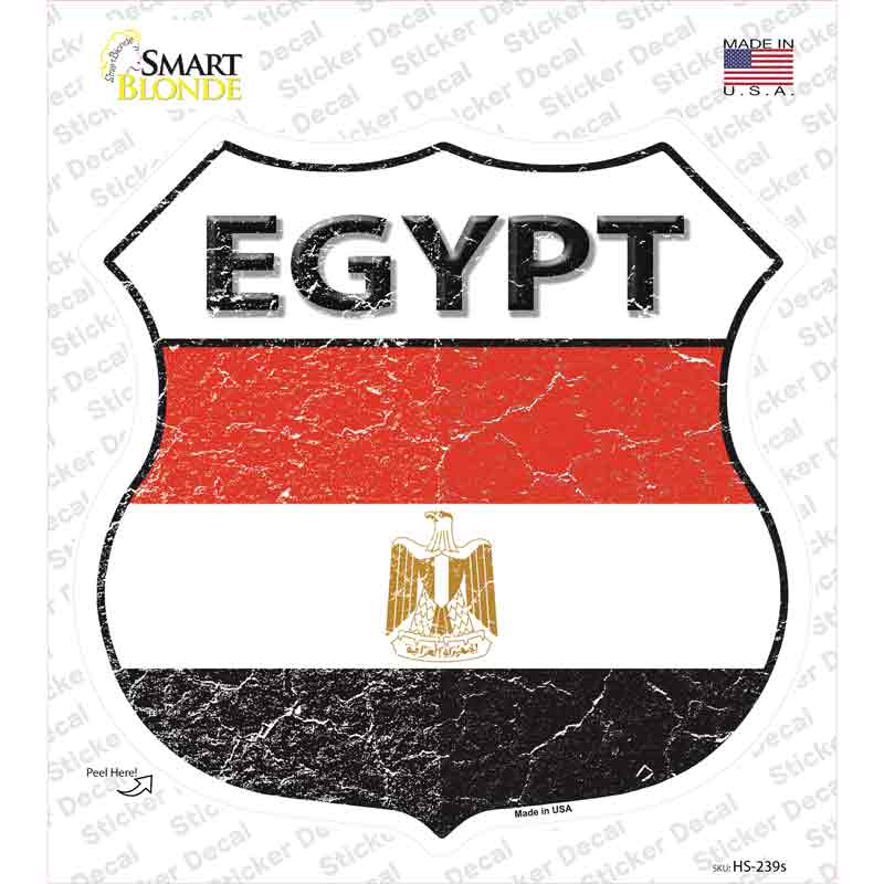 HS-239s-M Egypt Flag Novelty Highway Shield Sticker Decal - Medium