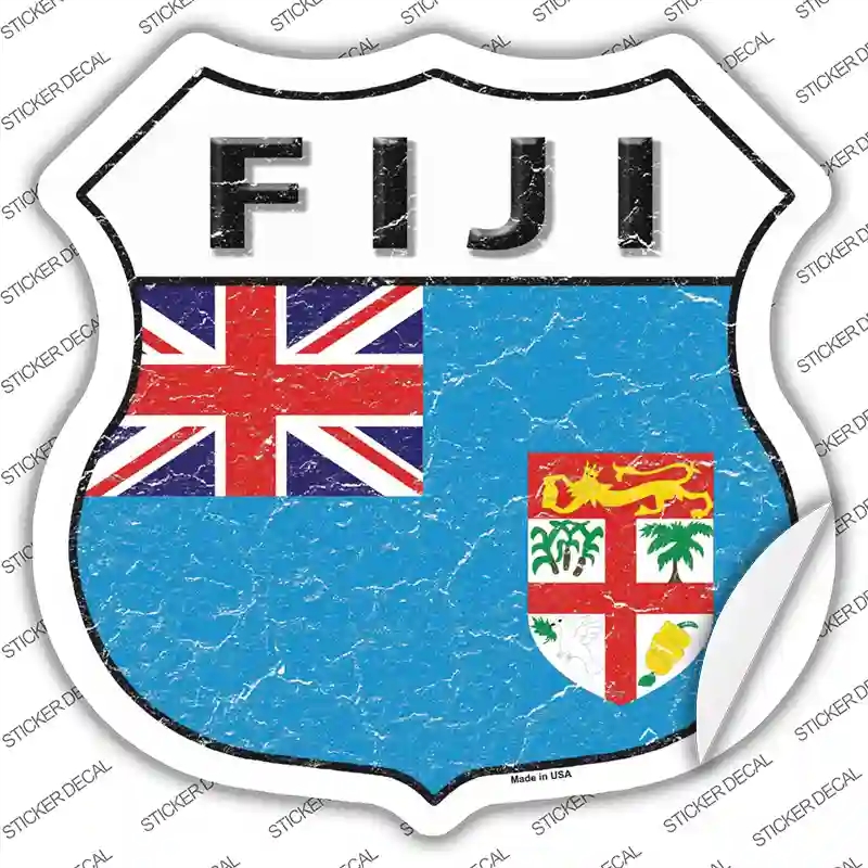 HS-248s-L Fiji Flag Novelty Highway Shield Sticker Decal - Large