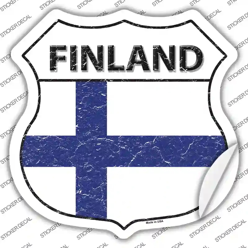 HS-249s-XL Finland Flag Novelty Highway Shield Sticker Decal - Extra Large