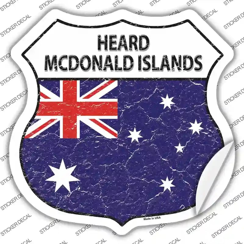 HS-273s-S Heard McDonald Islands Flag Novelty Highway Shield Sticker Decal - Small