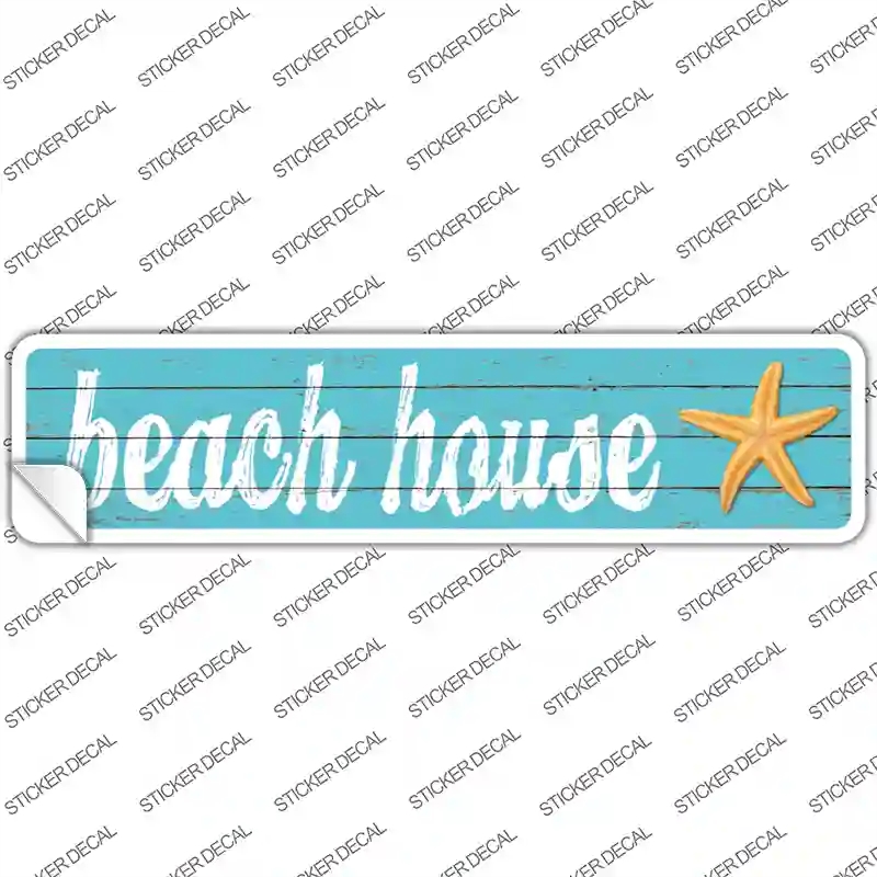 K-506s-L Beach House Novelty Narrow Sticker Decal - Large