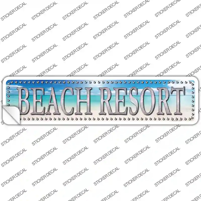 K-507s-L Beach Resort Novelty Narrow Sticker Decal - Large