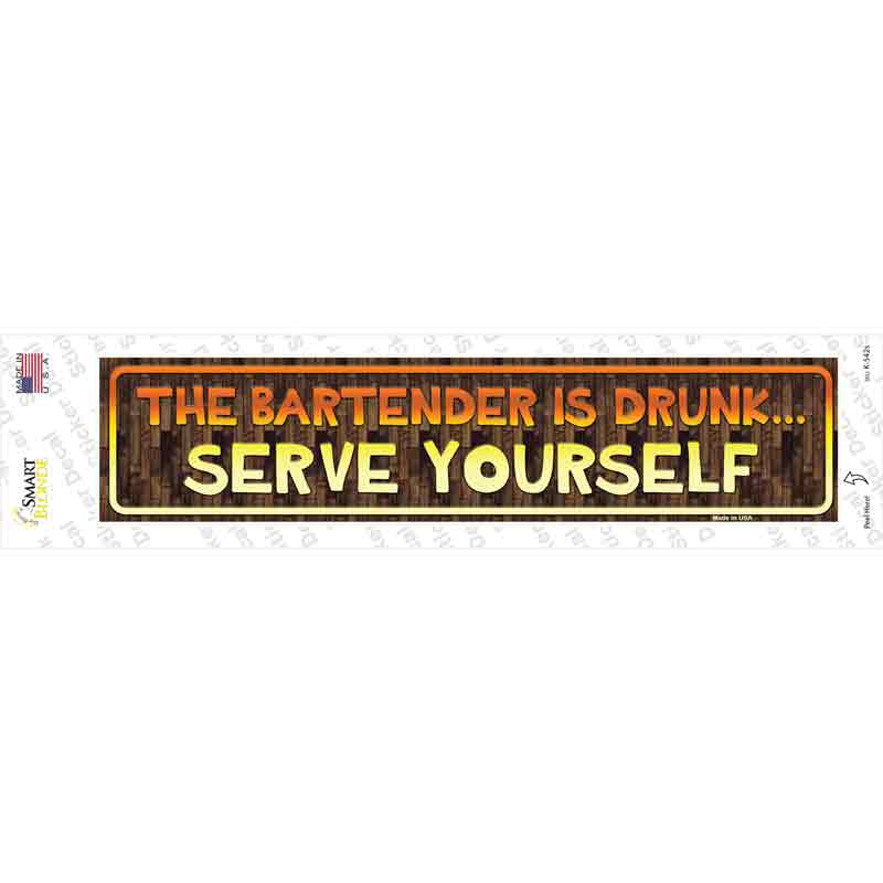 K-542s-M Serve Yourself Novelty Narrow Sticker Decal - Medium
