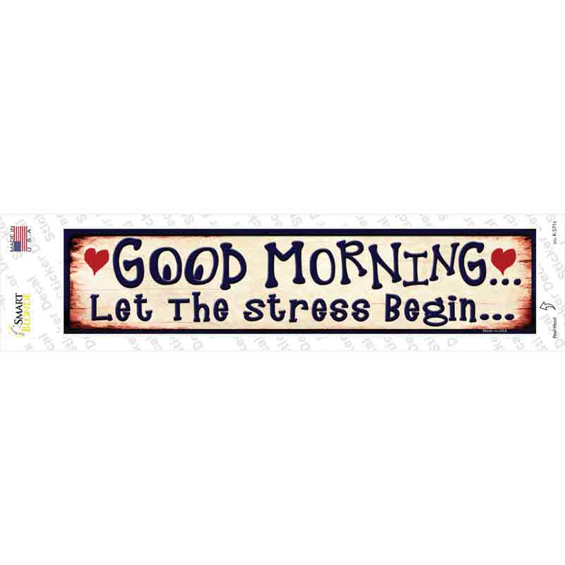 K-571s-M Good Morning Novelty Narrow Sticker Decal - Medium