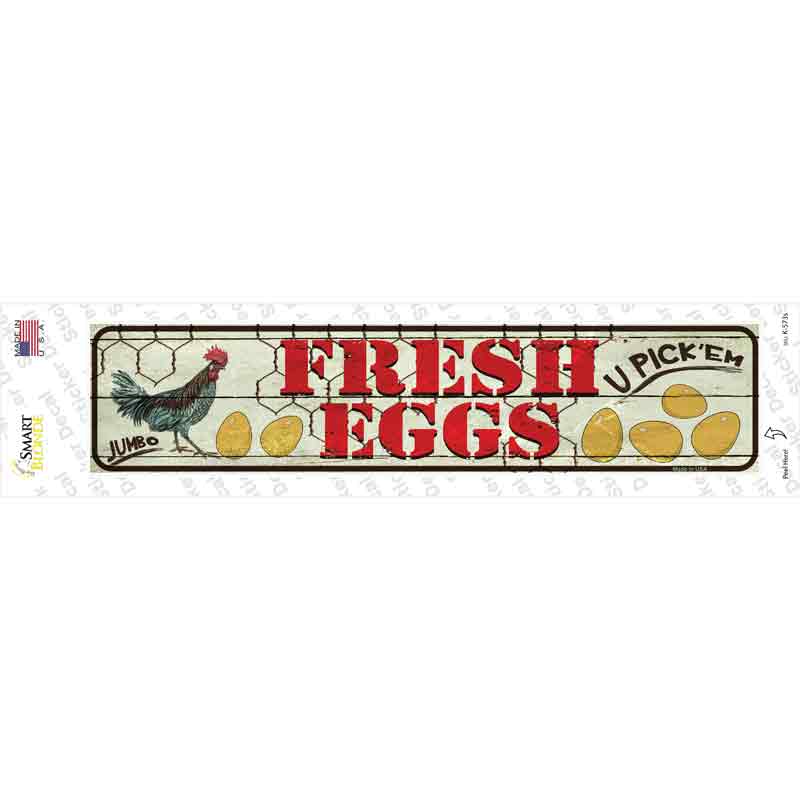 K-573s-M Fresh Eggs Novelty Narrow Sticker Decal - Medium
