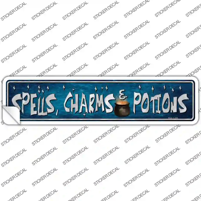 K-1347s-L Spells Charms Potion Novelty Narrow Sticker Decal - Large