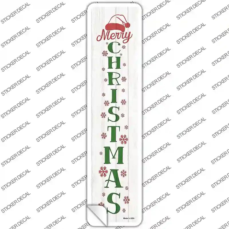 K-1660s-S Merry Christmas White Novelty Narrow Sticker Decal - Small