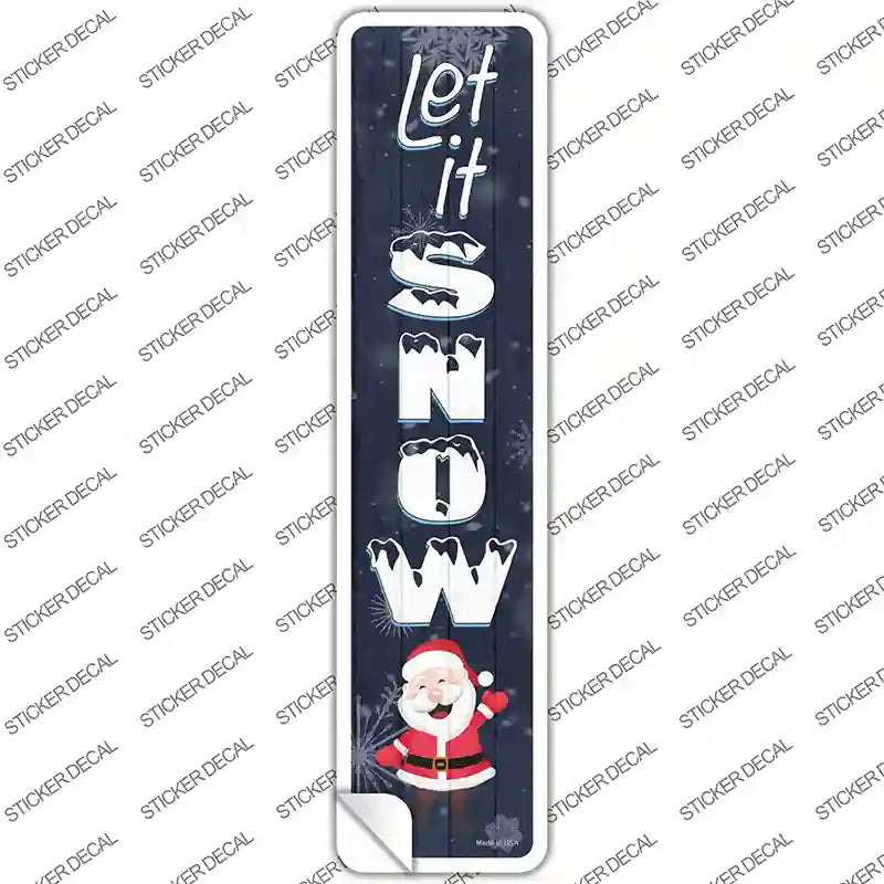 K-1705s-S Let It Snow Santa Novelty Narrow Sticker Decal - Small