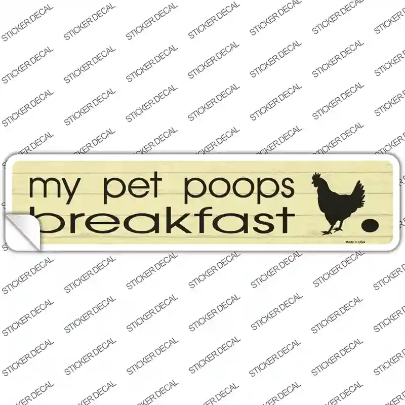 K-1713s-XL Pet Poops Breakfast Novelty Narrow Sticker Decal - Extra Large