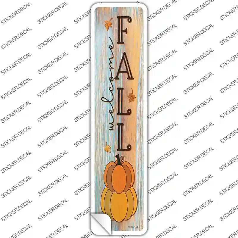 K-1791s-S Welcome Fall Pumpkins Novelty Narrow Sticker Decal - Small