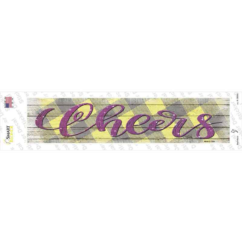 K-1800s-M Cheers Yellow Novelty Narrow Sticker Decal - Medium