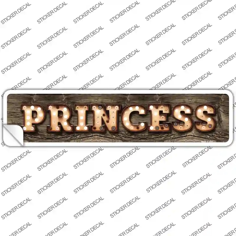 K-818s-S Princess Bulb Lettering Novelty Narrow Sticker Decal - Small