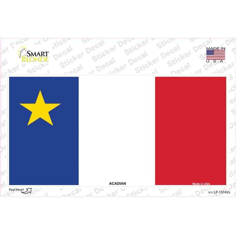 LP-13142s-M Acadian Canada Flag Novelty Sticker Decal - Medium