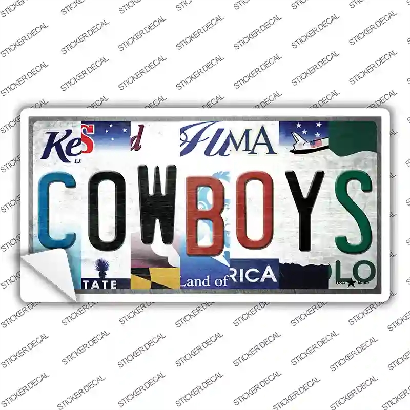 LP-13151s-S Cowboys Strip Art Novelty Sticker Decal - Small
