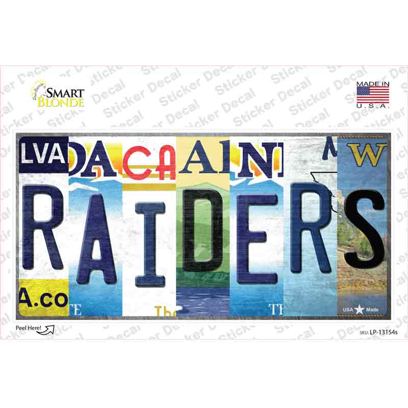 LP-13154s-M Raiders Strip Art Novelty Sticker Decal - Medium