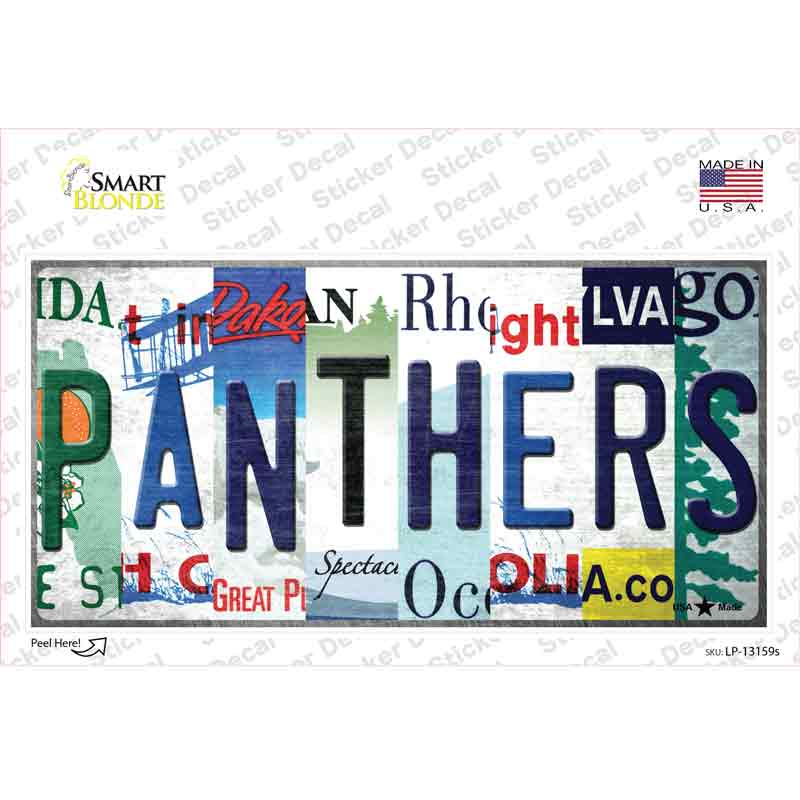 LP-13159s-M Panthers Strip Art Novelty Sticker Decal - Medium
