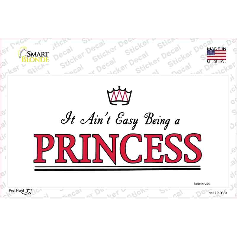 LP-033s-M Easy Being A Princess Novelty Sticker Decal - Medium
