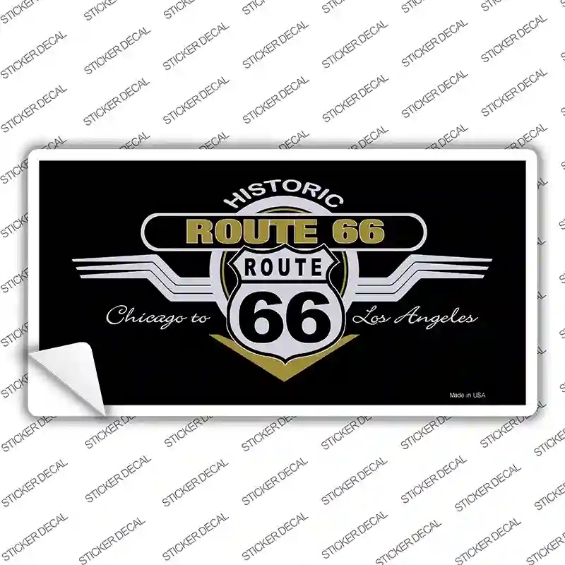 LP-1030s-XL Route 66 Shield Wings Novelty Sticker Decal - Extra Large