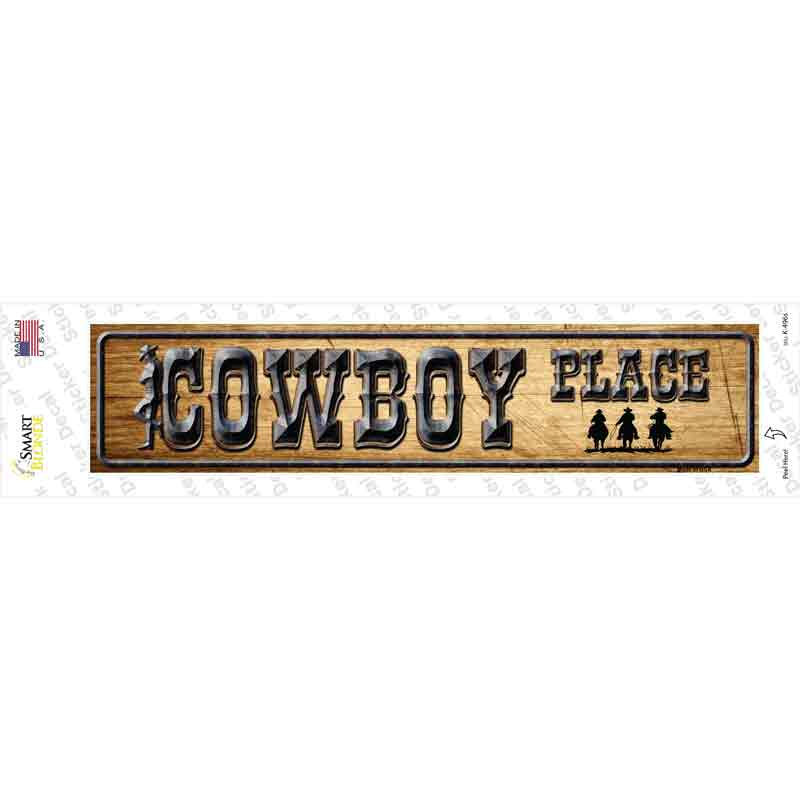 K-496s-M Cowboy Place Novelty Narrow Sticker Decal - Medium