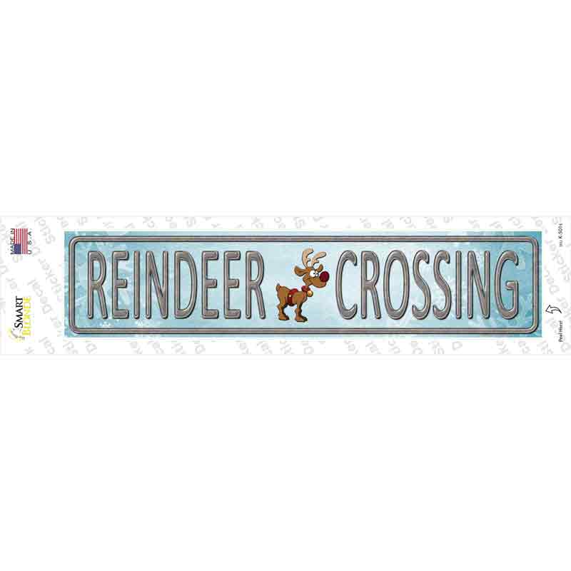 K-501s-M Reindeer Crossing Novelty Narrow Sticker Decal - Medium